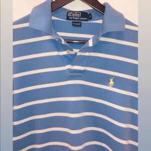 MEN’S Blue/White Striped Polo by Ralph Lauren